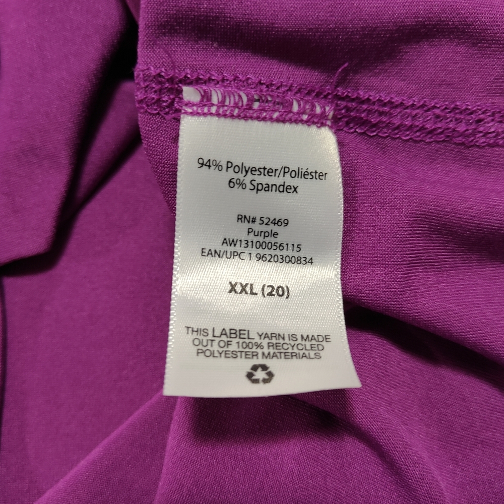 Women's Athletic Works Purple Wine Tee Shirt Top, Size XXL - Picture 4 of 5